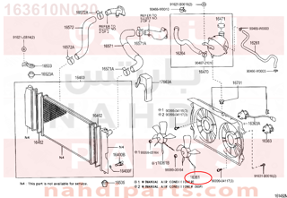 163610N020,FAN,مروحة الرديتر - ريشه المروحه فقط 