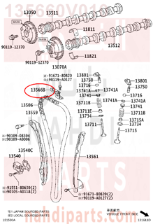 135660V010,GUIDE, TIMING CHAIN,دعامة سير تيمن 