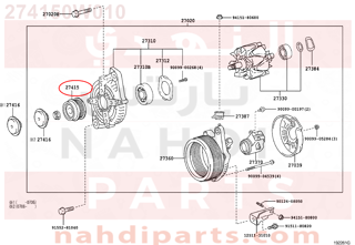 274150W010,PULLEY, ALTERNATOR W/CLUTCH,بكرة، المولددينمو