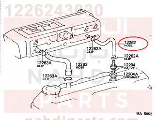 1226243030,HOSE, VENTILATION, NO.2,خرطوش تبخير الزيت - الصغير