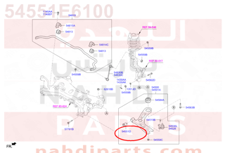 54551E6100,BUSH-FR LWR ARM"A",N/A