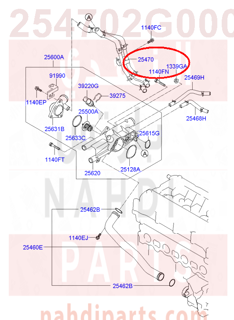 254702G000,TUBE ASSY-OIL COOLER,اهواز مبرد الزيت