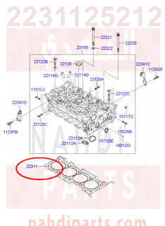 2231125212,GASKET-CYLINDER HEAD,25211 قزقيت راس