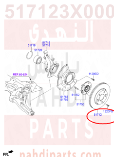 517123X000,DISC-FRONT WHEEL BRAKE,هوب امامي