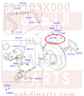 591103X000,BOOSTER ASSY-BRAKE,باكب فرامل