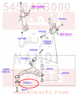 545842B000,BUSH-FR LWR ARM(G),38100 جلدة مقص