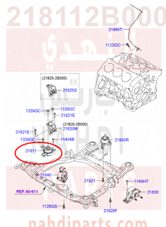 218112B000,INSULATOR-ENGINE MTG,21810-2P100 كرسي مكينة