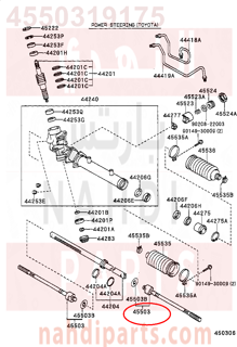 4550319175,END SUB-ASSY, STEERING RACK,ذراع 