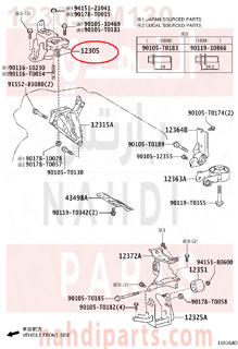 123050M130,INSULATOR SUB-ASSY, ENGINE MOUNTING, RH,كرسي مكينة علوي