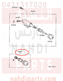 0431317020,CYLINDER KIT, CLUTCH RELEASE, اصلاح علبة كلتش 