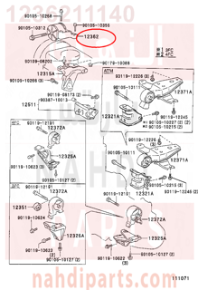 1236211140,INSULATOR, ENGINE MOUNTING, RH(FOR TRANSVERSE ENGINE),كرسي  المحرك 