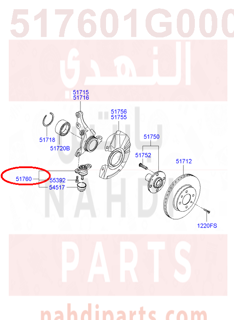 517601G000,BALL JOINT ASSY,ركبة مقص