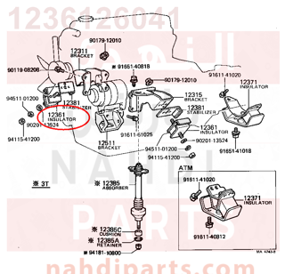 1236126041,INSULATOR, ENGINE MOUNTING, FRONT,كرسي  المحرك 