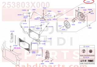 253803X000,BLOWER ASSY,مروحة