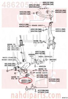 4862053050,ARM ASSY, FRONT SUSPENSION, LOWER RH,ذراع  