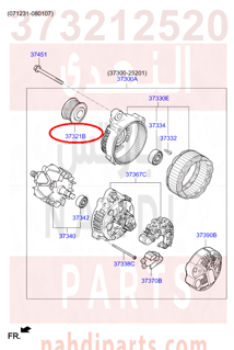 3732125201,PULLEY-GENERATOR,37322-2G500 بكرة دينمو