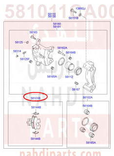 581011CA00,PAD KIT-FRONT DISC BRAKE,24B00 قماش  امامي