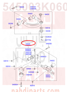 545003K060,ARM COMPLETE-FR LWR,LH,مقص امامي يسار