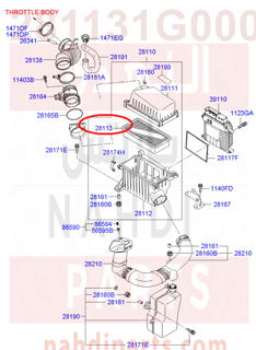 281131G000,FILTER-AIR CLEANER,فلتر هواء