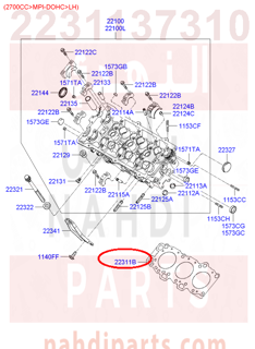 2231137310,GASKET-CYLINDER HEAD LH,قزقيت راس