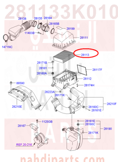 281133K010,FILTER-AIR CLEANER,فلتر هواء سوناتا 2006