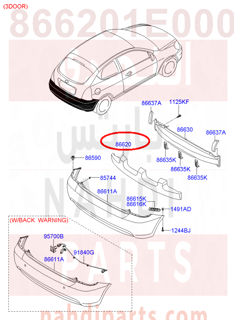 866201E000,ABSORBER-REAR BUMPER ENERGY,فلين صدام خلفي