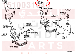 1510031040,PUMP ASSY, OIL,طرمبة زيت مكينة - مضخة