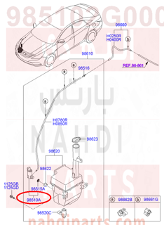 985102G000,MOTOR & PUMP ASSY-W/SHLD WASHER,1C000\1C500  ماطور مساحات