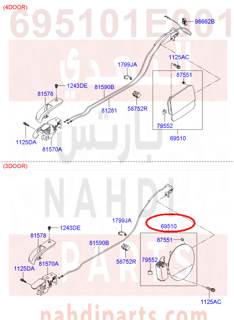 695101E001,DOOR ASSY-FUEL FILLER,N/A