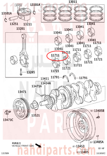 117113602003,BEARING, CRANKSHAFT,سبيكة مكينة 