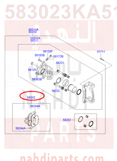 583023KA51,PAD KIT-REAR DISC BRAKE,2HA00-2EA00-1FA50-3AA00 قماش خلفي