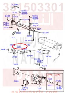 3515033010,ACTUATOR ASSY-IDLE SPEED,حساس هواء سوناتا اتش ميه بنزين