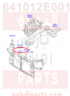 641012E001,CARRIER ASSY-FRONT END MODULE,واجهة امامية