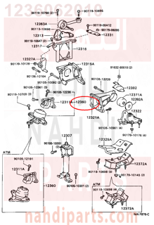 1236062010,INSULATOR ASSY, ENGINE MOUNTING, FRONT,كرسي  المحرك 