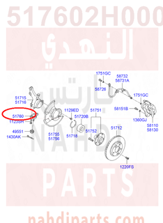 517602H000,BALL JOINT ASSY,ركبة مقص