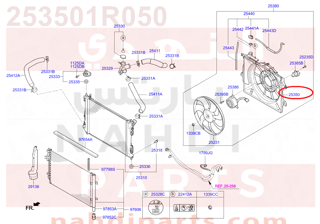 253501R050,SHROUD-RADIATOR,1W050  كور مروحة