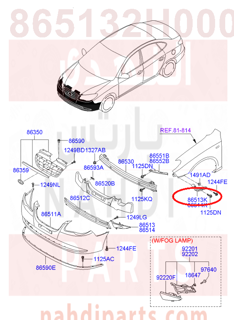 865132H000,BRACKET-FR BUMPER SIDE,LH,قاعدة صدام امامي يسار