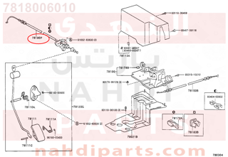 7818006010,CABLE ASSY, ACCELERATOR CONTROL,كابل التحكم بالمتسارع