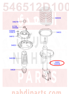 546512D100,STRUT ASSY-FR,LH,مساعد امامي يسار