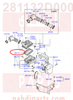 281132D000,FILTER-AIR CLEANER,فلتر هواء