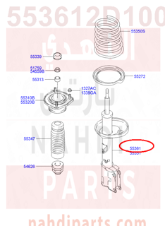 553612D100,SHOCK ABSORBER ASSY-REAR,RH,مساعد خلفي يمين