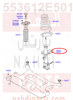 553612E501,SHOCK ABSORBER ASSY-REAR,RH,مساعد خلفي يمين