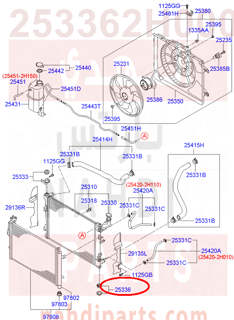 253362H000,INSULATOR-RADIATOR MTG,LWR,3K100-2B000-2P000 قاعدة رديتر