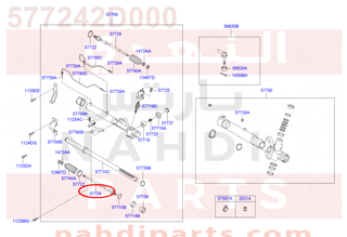 577242D000,JOINT ASSY-INNER BALL,ذراع دركسون داخلي