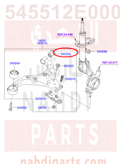 545512E000,BUSH-LWR ARM,RR,2H000-3R000 جلدة مقص