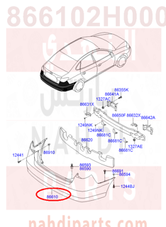 866102H000,COVER-RR BUMPER,صدام خلفي