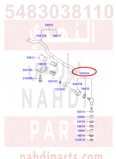 5483038110,LINK ASSY-FRONT STABILIZER,مسمار توازن امامي