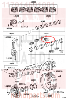 117014601001,BEARING, CRANKSHAFT,سبيكة مكينة 