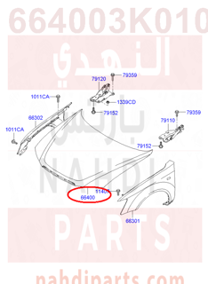 664003K010,PANEL ASSY-HOOD,كبوت