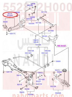 552802H000,ARM ASSY-TRAILING,RH,ذراع مقص فوق